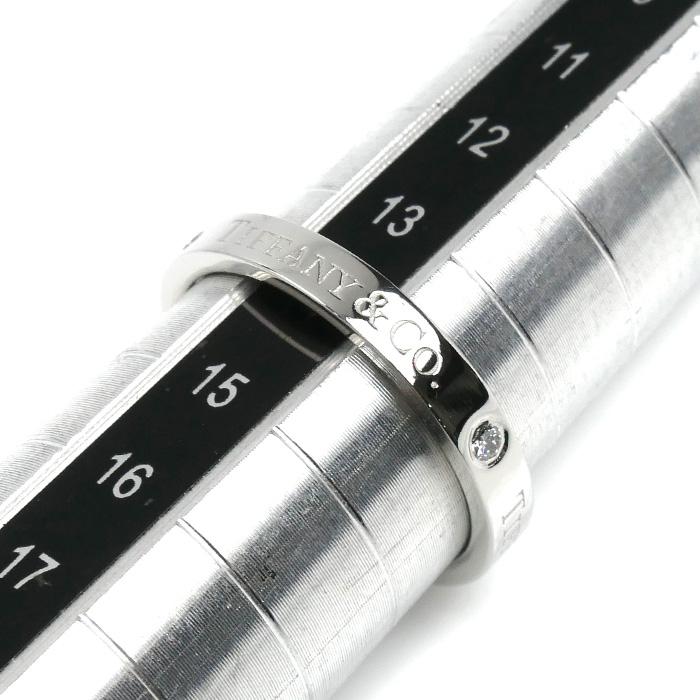 プラチナ950リング　14号 TIFFANY&Co.（ティファニー） Pt950プラチナ フラットバンド 3Pダイヤ