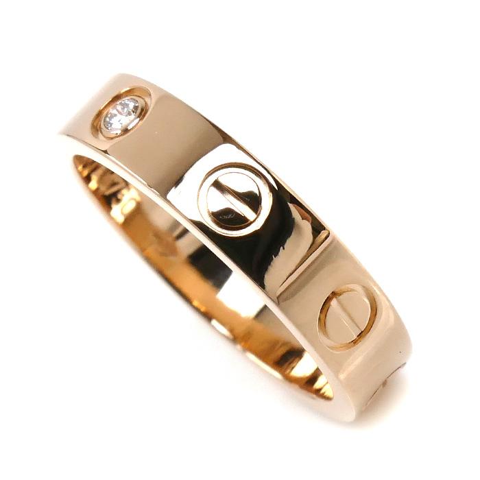 Cartier カルティエ K18PG ピンクゴールド ミニラブ リング #48 カルティエ ミニラブリング #48 8PD ゴールド K18ピンクゴールド PG