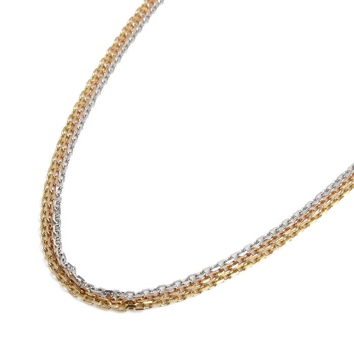 Cartier（カルティエ） K18YG/PG/WG トリニティ チェーン ネックレス