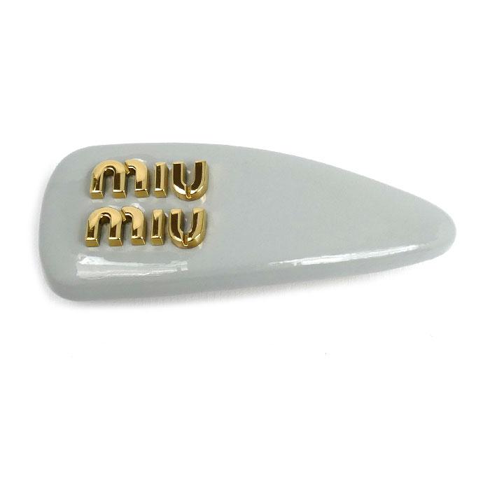 miu miu（ミュウミュウ） パテントレザー ヘアクリップ バレッタ