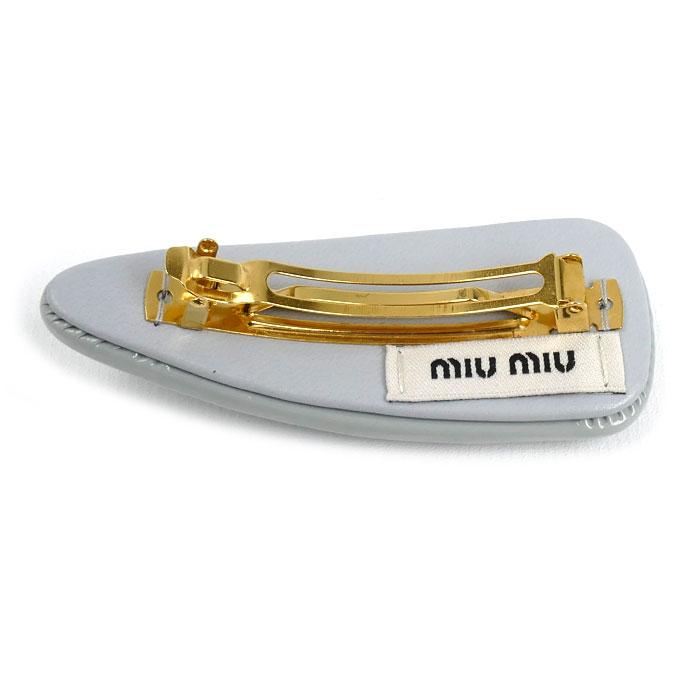 miu miu（ミュウミュウ） パテントレザー ヘアクリップ バレッタ