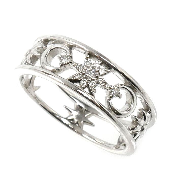 STAR JEWELRY スタージュエリー K18WG ホワイトゴールド ムーン＆サン