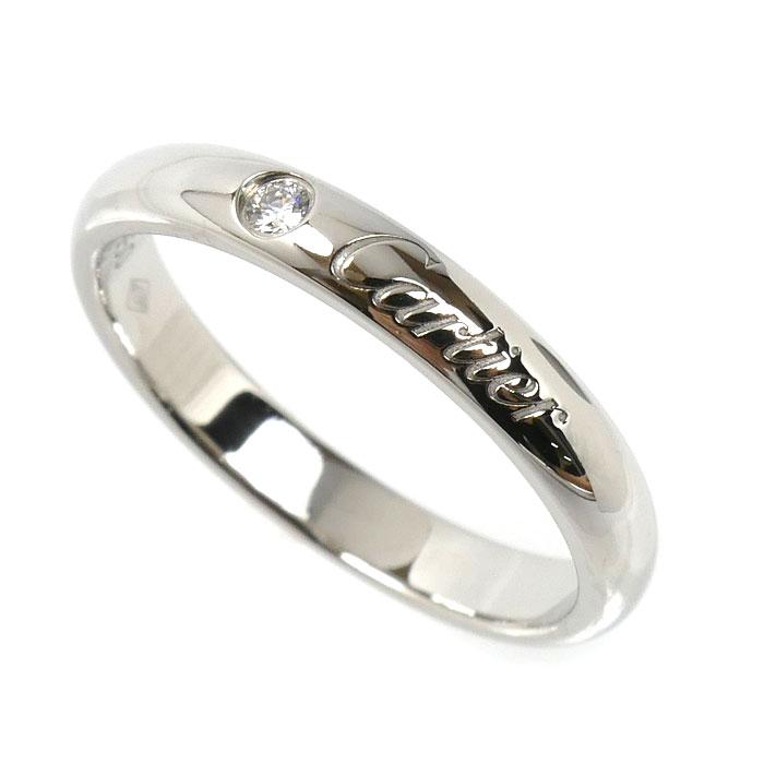 Cartier カルティエ Pt950 正規品 保証書・箱付 ウェディングリング Cartier（カルティエ） Pt950 Cドゥ ウェディング 1Pダイヤ リング