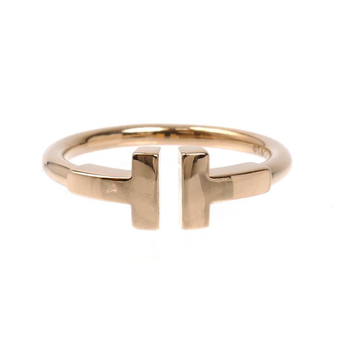 サンプル品　K18PG　18金ピンクゴールド　3周ワイヤーリング　フリーサイズ TIFFANY&Co.（ティファニー） K18PG ピンクゴールド Tワイヤー リング