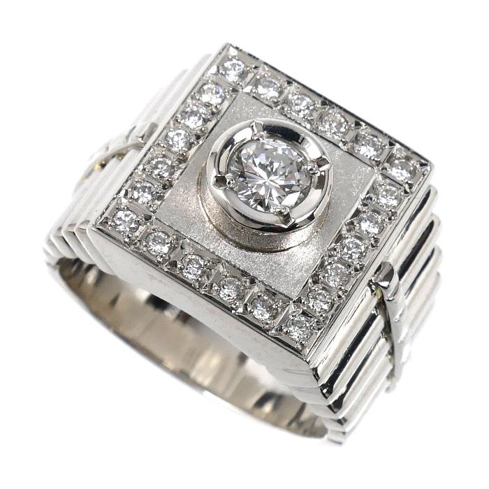 pt900 プラチナ　ダイヤモンドリング　22日までの出品 Pt900プラチナ リング・指輪 ダイヤモンド0.43ct/0.38ct 22号 38.5g