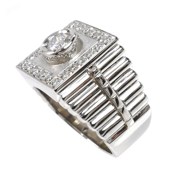 Pt900プラチナ リング・指輪 ダイヤモンド0.43ct/0.38ct 22号 38.5g
