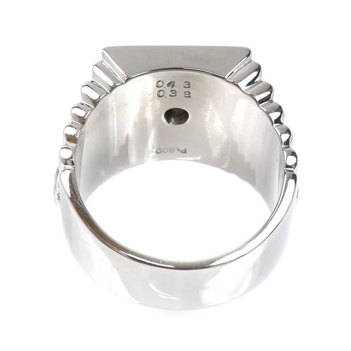 Pt900プラチナ リング・指輪 ダイヤモンド0.43ct/0.38ct 22号 38.5g