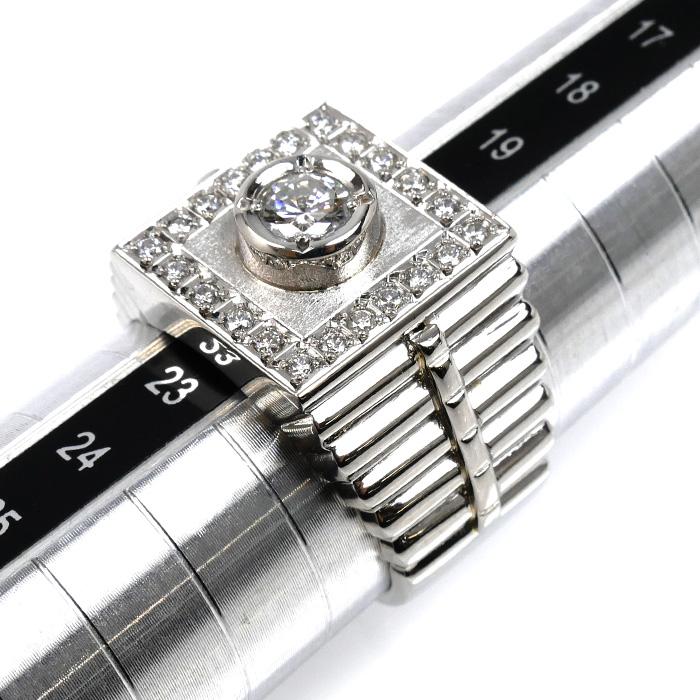 Pt900プラチナ リング・指輪 ダイヤモンド0.43ct/0.38ct 22号 38.5g