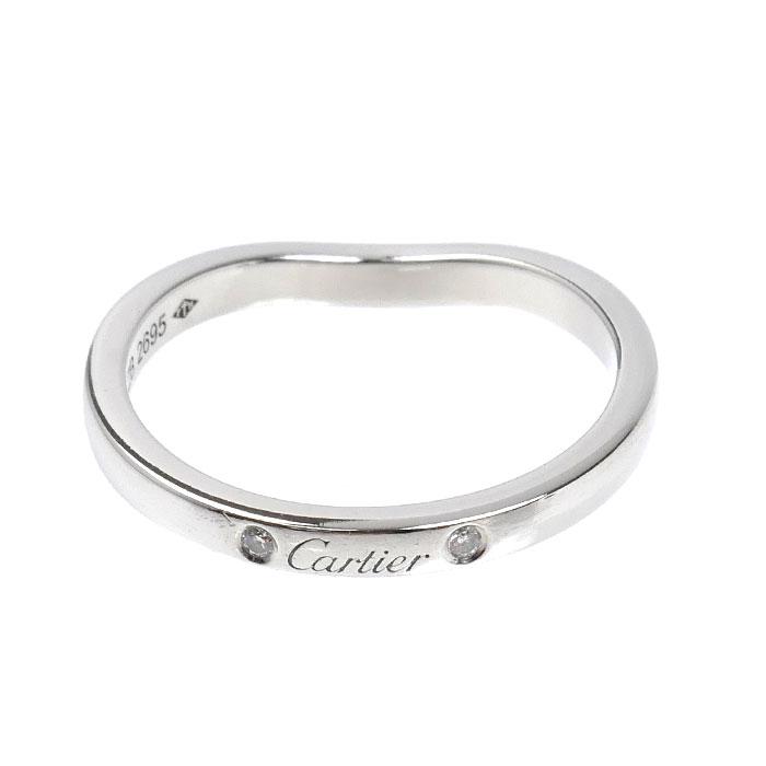 Cartier（カルティエ） Pt950 バレリーナ カーブ ウェデング 3P ダイヤ