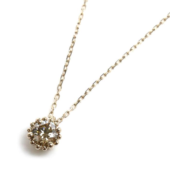 KASHIKEY カシケイ K18BG ネックレス ダイヤモンド0.20ct 1.5g 〜45cm 