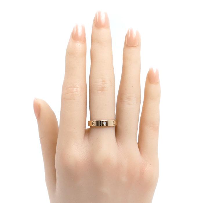 2148 ダイヤリングK18PGピンクゴールド11.5号0.309ct Cartier（カルティエ） K18PG ピンクゴールド ミニラブ 1Pダイヤ