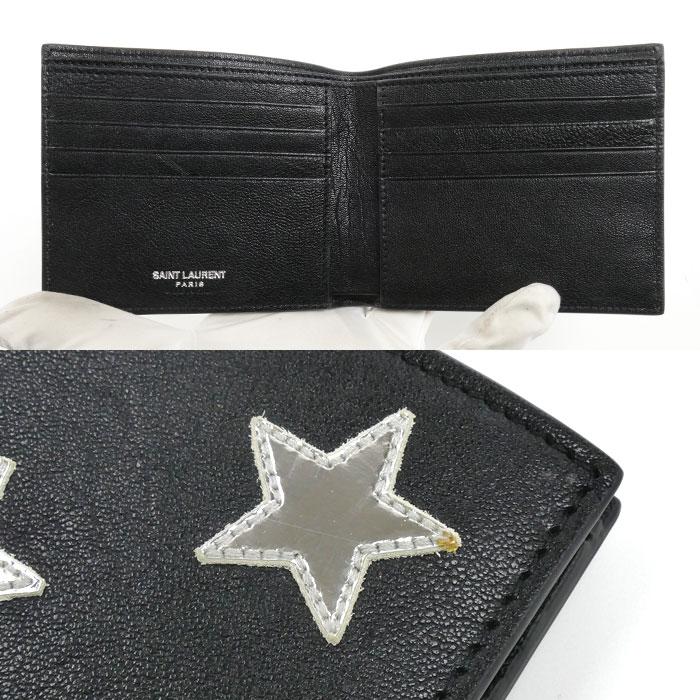 SAINT LAURENT サンローラン 星モチーフ 二つ折り財布 ブラック 361320