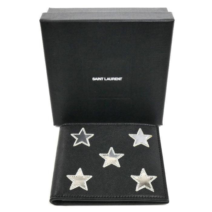 SAINT LAURENT サンローラン 星モチーフ 二つ折り財布 ブラック 361320