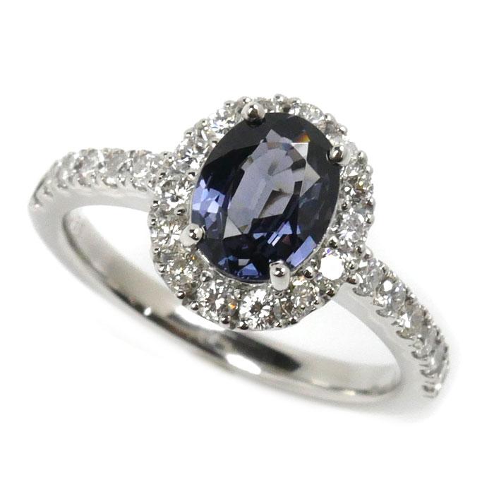 Pt950プラチナ リング・指輪 スピネル1.186ct ダイヤモンド0.57ct 12号