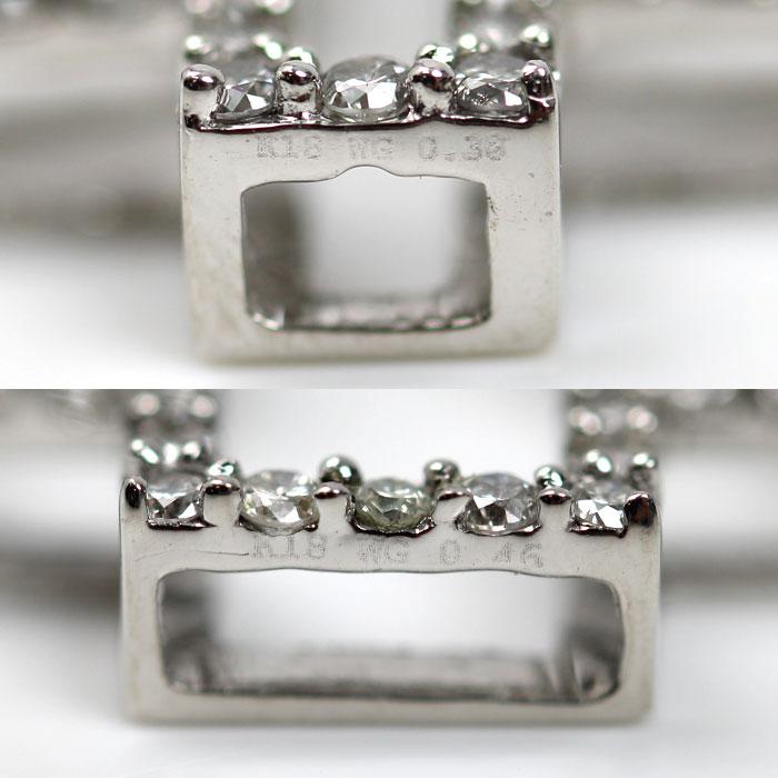K18WG ホワイトゴールド クロス ダイヤ ネックレス ダイヤモンド0.46ct/0.38ct/0.16ct 4.7g 42cm レディース 中古 |  | 06