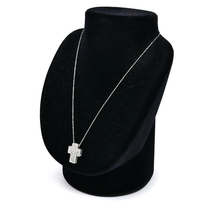 K18WG ホワイトゴールド クロス ダイヤ ネックレス ダイヤモンド0.46ct/0.38ct/0.16ct 4.7g 42cm レディース 中古 |  | 07