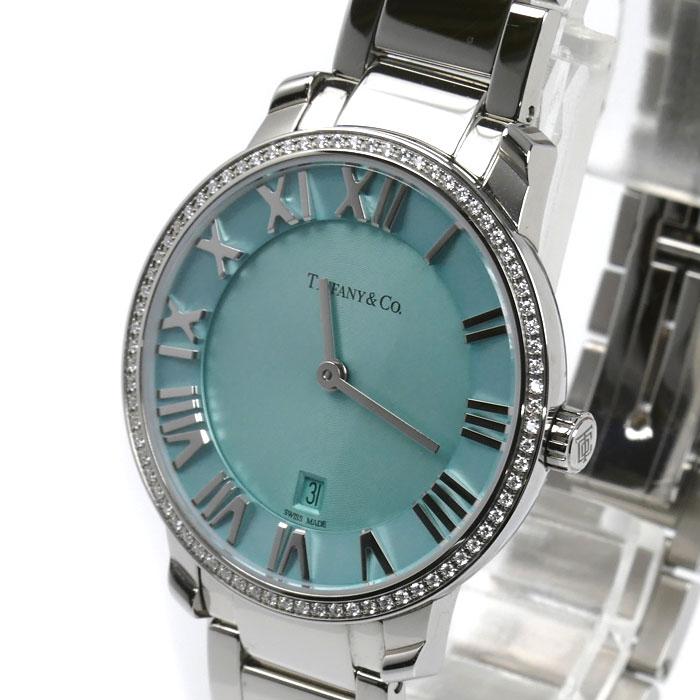 稼働 美品 Tiffany&Co. ティファニー アトラス 925 電池交換済み TIFFANY&Co.（ティファニー） アトラス 2ハンド 31mm ダイヤベゼル