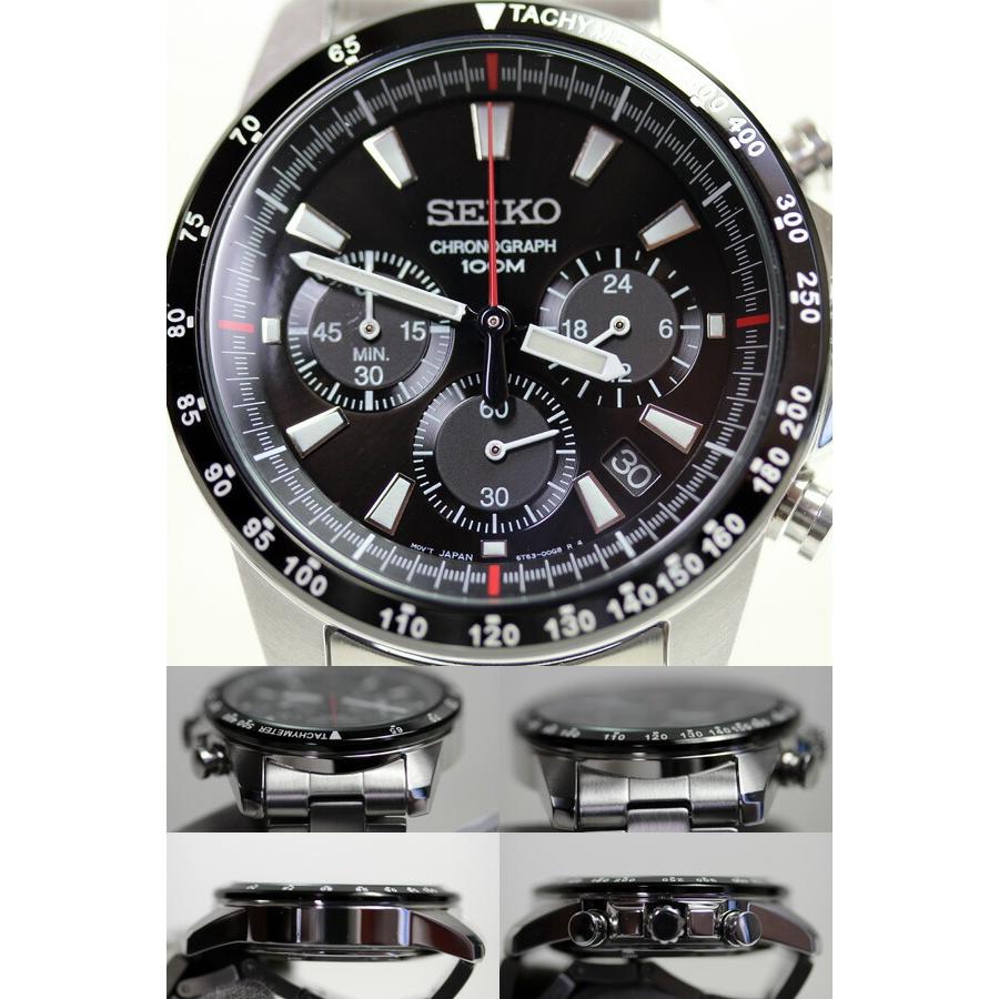 MT2162 SEIKO セイコー クロノグラフ SS QZ クォーツ 黒文字盤メンズ 腕時計　SSB031P1 海外モデル/中古