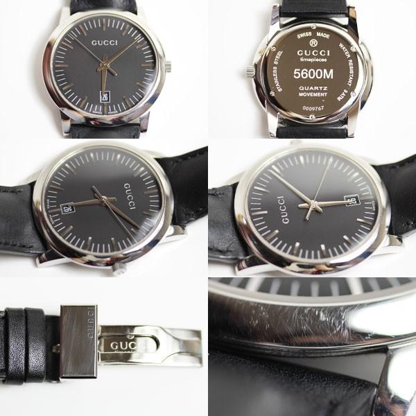 腕時計 GUCCI グッチ 5600M タイムピース クオーツ 腕時計 SS/レザー