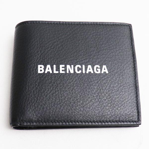 BALENCIAGA バレンシアガ 二つ折り財布エブリディ ミディアムウォレット 487435 DLQHN 1060 ブラック/中古/美品