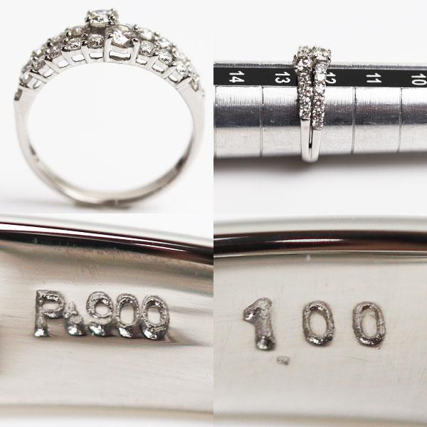 Pt900プラチナ リング・指輪 ダイヤモンド1.00ct 12号 3.1g レディース 