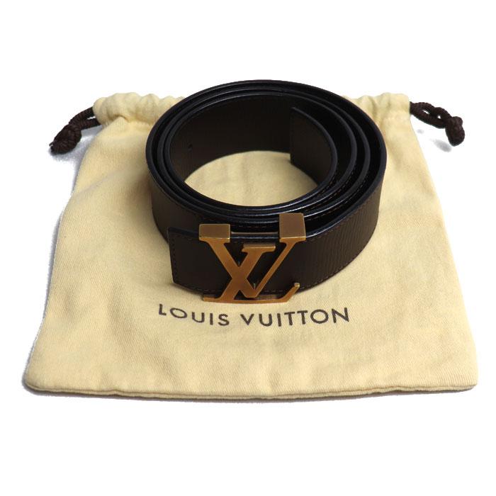 LOUIS VUITTON ルイ・ヴィトン サンチュール LV イニシャル  95/38 ベルト ユタ ブラウン M6902 メンズ 中古｜koera｜10