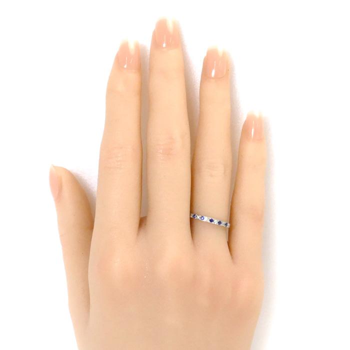 Pt950プラチナ ハーフエタニティ リング・指輪 サファイア0.10ct