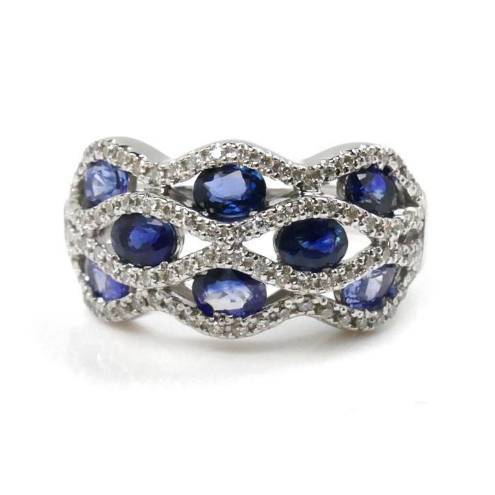 Pt900プラチナ リング・指輪 サファイア2.16ct ダイヤモンド0.35ct 12