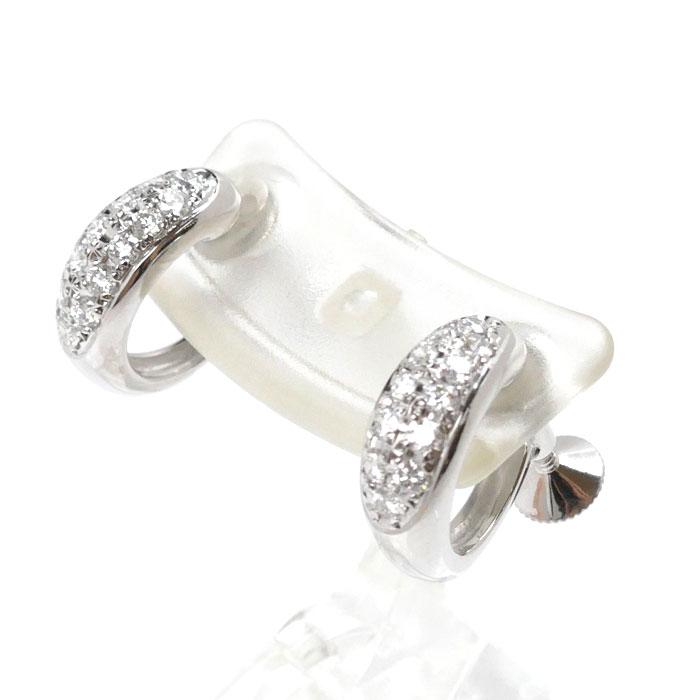 MIKIMOTO（ミキモト） K18WG ホワイトゴールド パヴェ イヤリング 