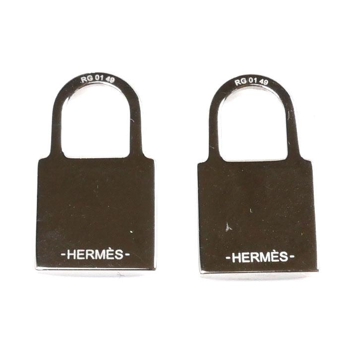 HERMES（エルメス） ステンレス レザー オーケリー ピアス エトープ