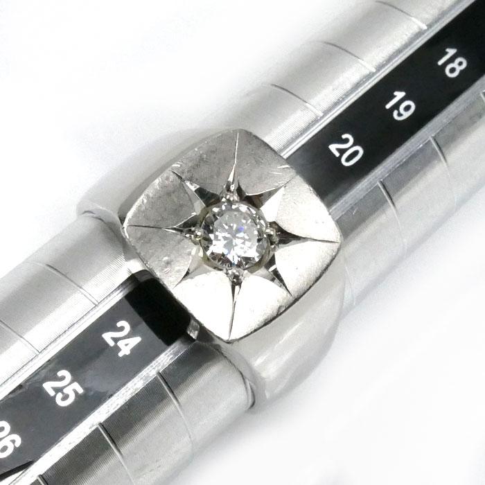Pt900プラチナ 印台 リング・指輪 ダイヤモンド0.507ct 22号 25.4g 