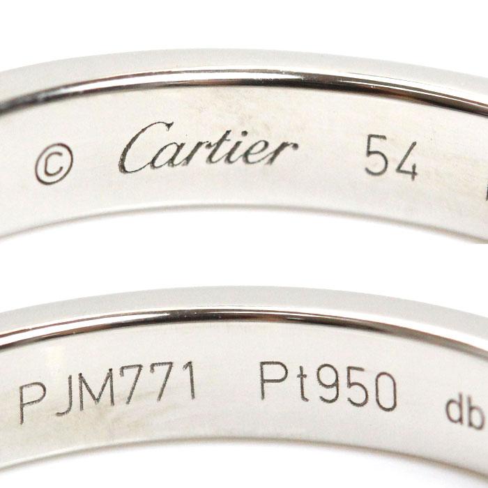 Cartier（カルティエ） Pt950プラチナ エングレーブド リング・指輪