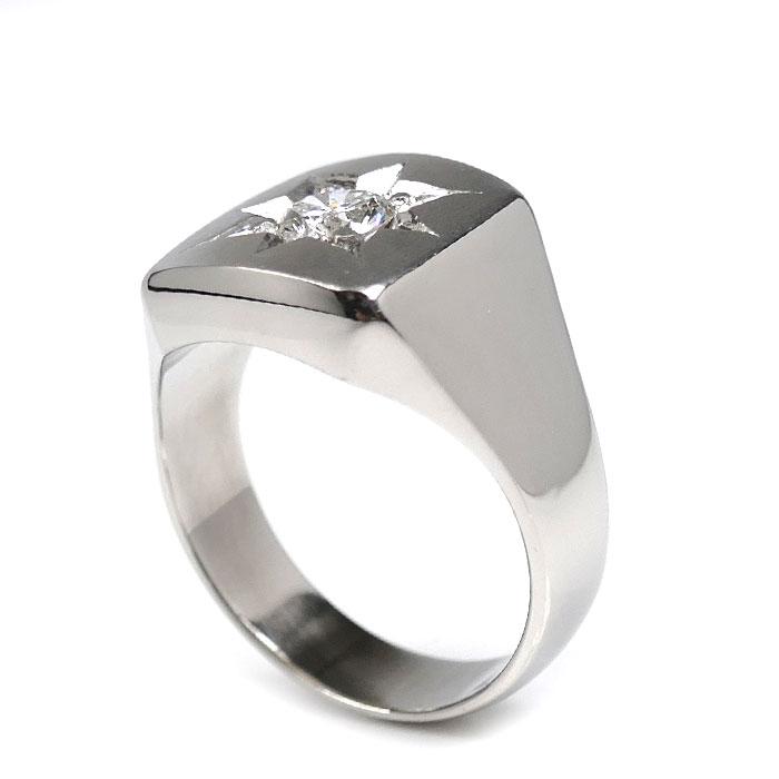 Pt900プラチナ リング・指輪 ダイヤモンド0.63ct 22.5号 24.6g メンズ