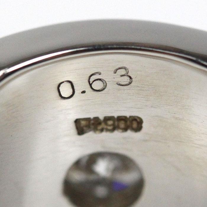 Pt900プラチナ リング・指輪 ダイヤモンド0.63ct 22.5号 24.6g メンズ