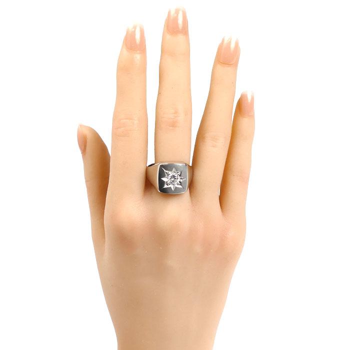 中古美品 Pt900プラチナリング 6g Pt900プラチナ リング・指輪 ダイヤモンド0.63ct 22.5号 24.6g メンズ
