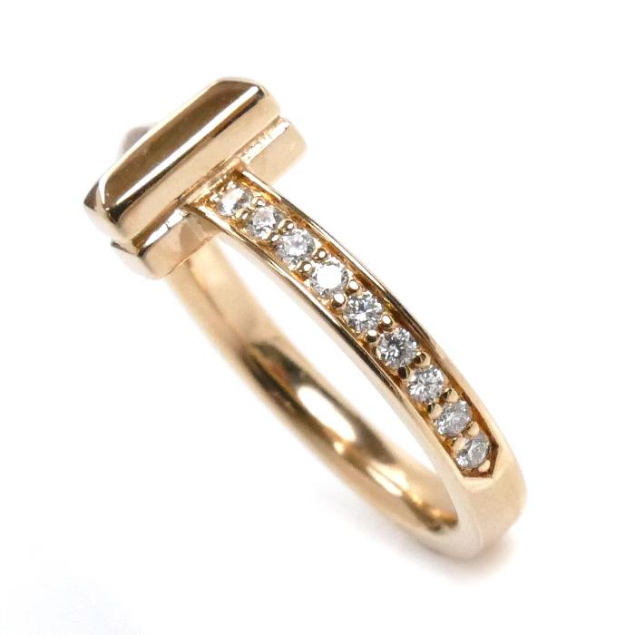 TIFFANY&Co.（ティファニー） K18PG T ワンナロー 9Pダイヤ リング