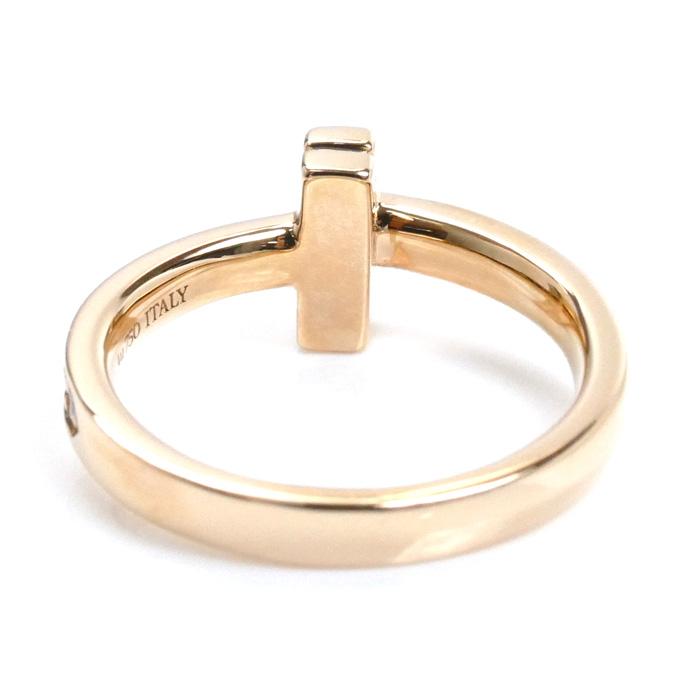 TIFFANY&Co.（ティファニー） K18PG T ワンナロー 9Pダイヤ リング