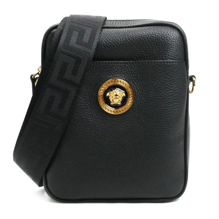 VERSACE ヴェルサーチ/メデューサレザーショルダー/ブラック/1002885/047***********/Aランク/69【中古】 VERSACE ヴェルサーチ メドゥーサ ショルダーバッグ ブラック 1002885