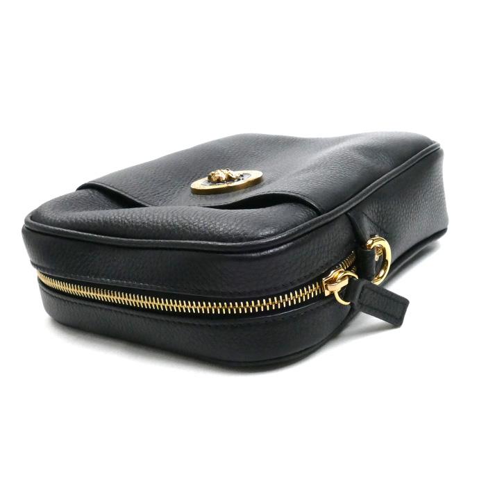 VERSACE ヴェルサーチ/メデューサレザーショルダー/ブラック/1002885/047***********/Aランク/69【中古】 VERSACE ヴェルサーチ メドゥーサ ショルダーバッグ ブラック 1002885
