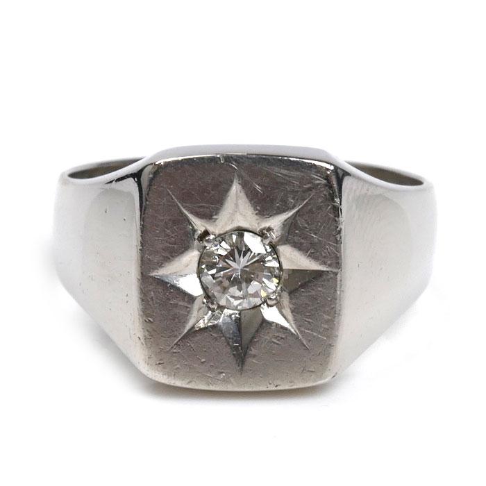 0.28カラットダイヤ　プラチナ850リング Pt850プラチナ 印台 リング・指輪 ダイヤモンド0.27ct 20号 14.0g