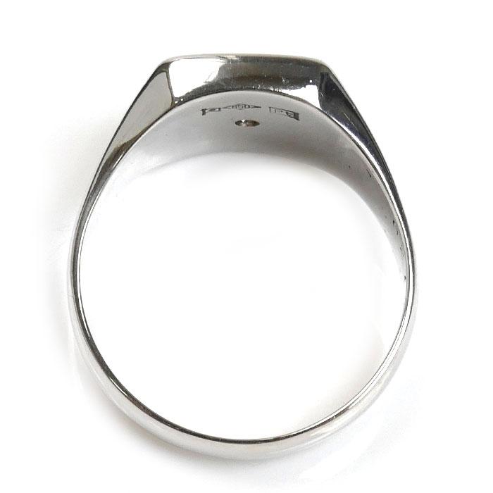 Pt850プラチナ 印台 リング・指輪 ダイヤモンド0.27ct 20号 14.0g