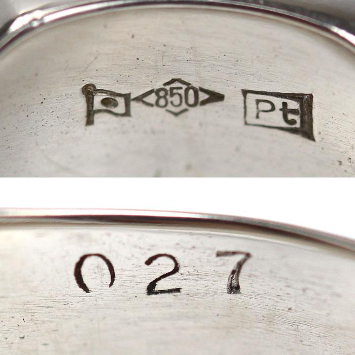 Pt850プラチナ 印台 リング・指輪 ダイヤモンド0.27ct 20号 14.0g