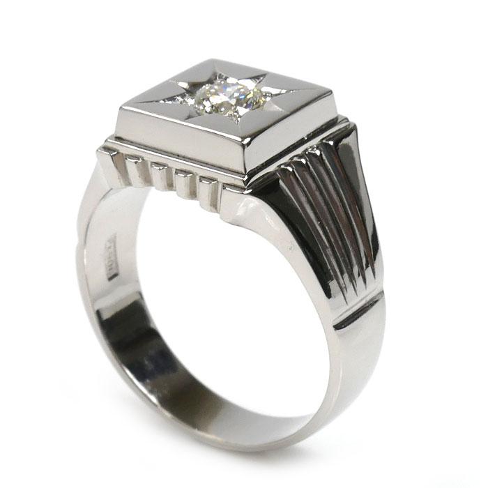 Pt900プラチナ 印台 リング・指輪 ダイヤモンド0.46ct 21号 19.2g
