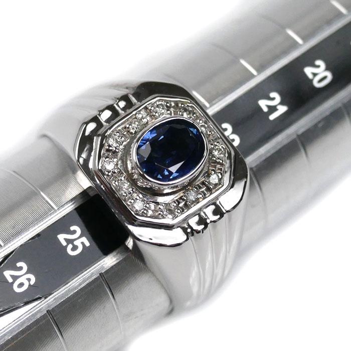 Pt900プラチナ リング・指輪 サファイア1.03ct ダイヤモンド0.10ct 