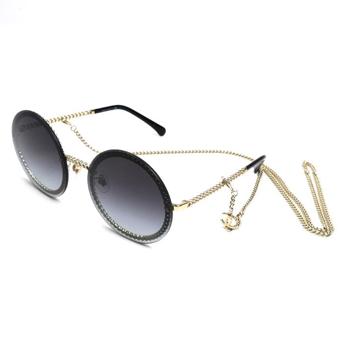 CHANEL（シャネル） ラウンド サングラス ブラック ゴールド 4245 c