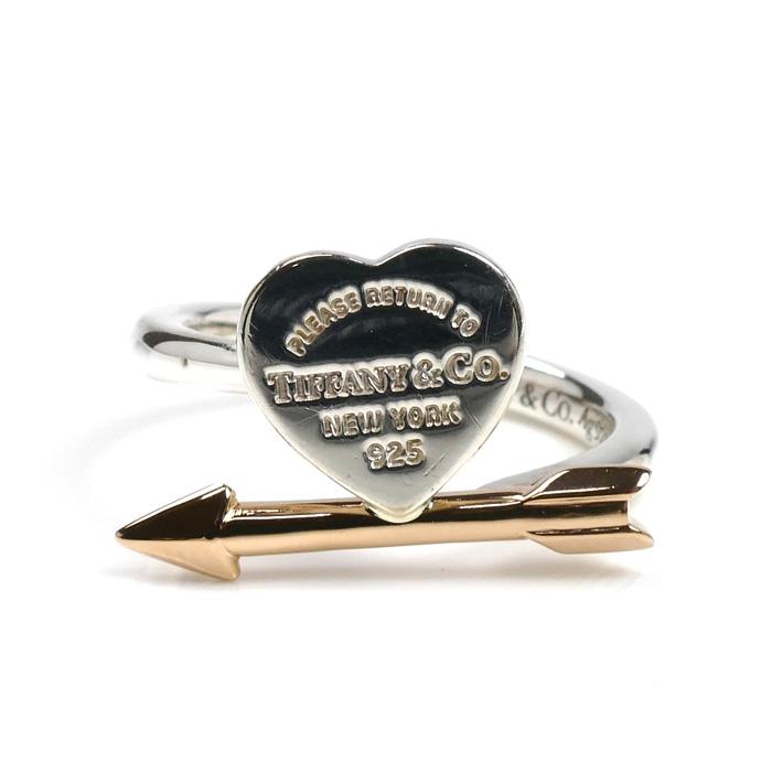 ティファニーセンチメンタルハートリング コンビ　シルバー925 ピンクゴールド TIFFANY&Co.（ティファニー） シルバー925 K18PG ピンクゴールド ラブ