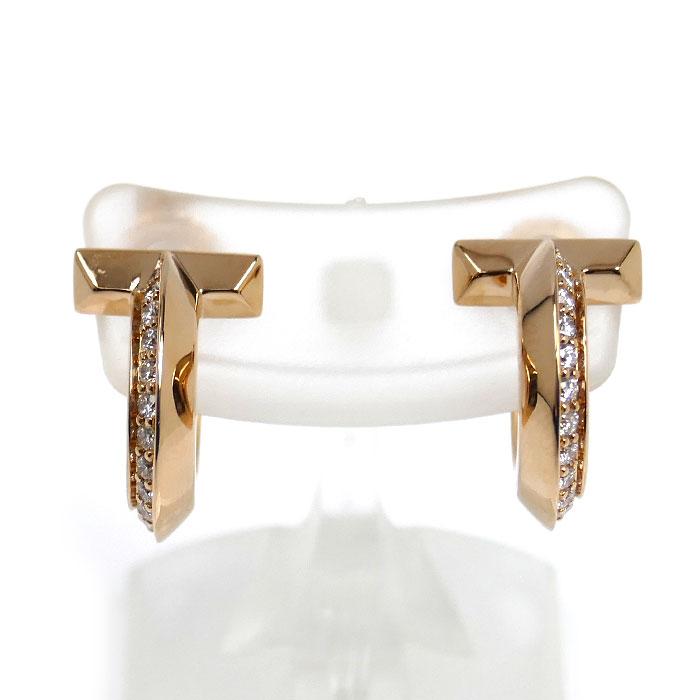 TIFFANY&Co.（ティファニー） K18PG Tワン フープ ピアス 69782981