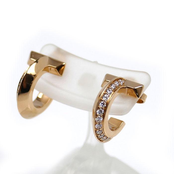 TIFFANY&Co.（ティファニー） K18PG Tワン フープ ピアス 69782981