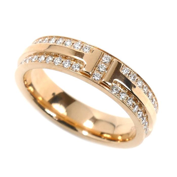 TIFFANY&Co.（ティファニー） K18PG ピンクゴールド Tナロー パヴェ