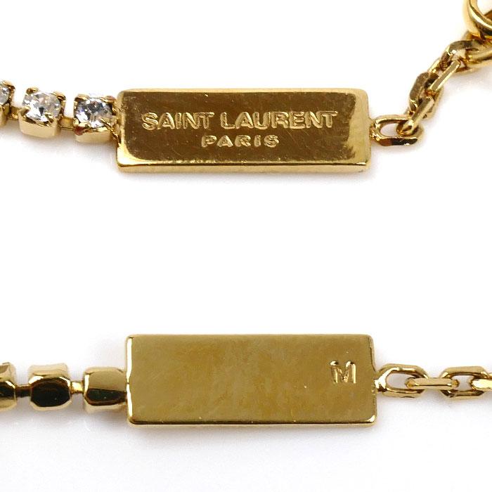 SAINT LAURENT ストーン付きブレスレット SAINT LAURENT サンローラン GP ラインストーン カサンドラ チャーム